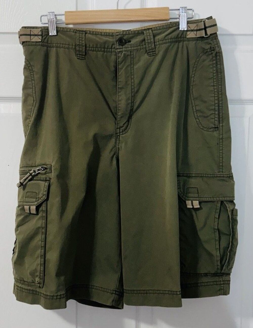 Old Navy Men's Size 34 Green Adjustable Waist Cargo Shorts OR-00213812
